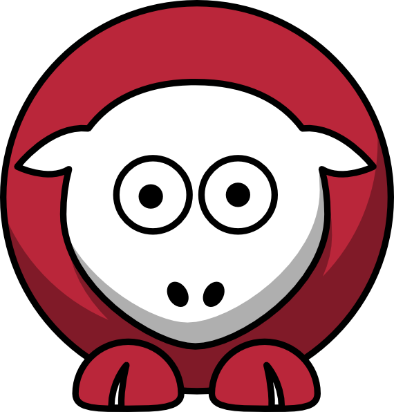Sheep Red Velvet Cake Color Clip Art At Clker - College Football (570x596)