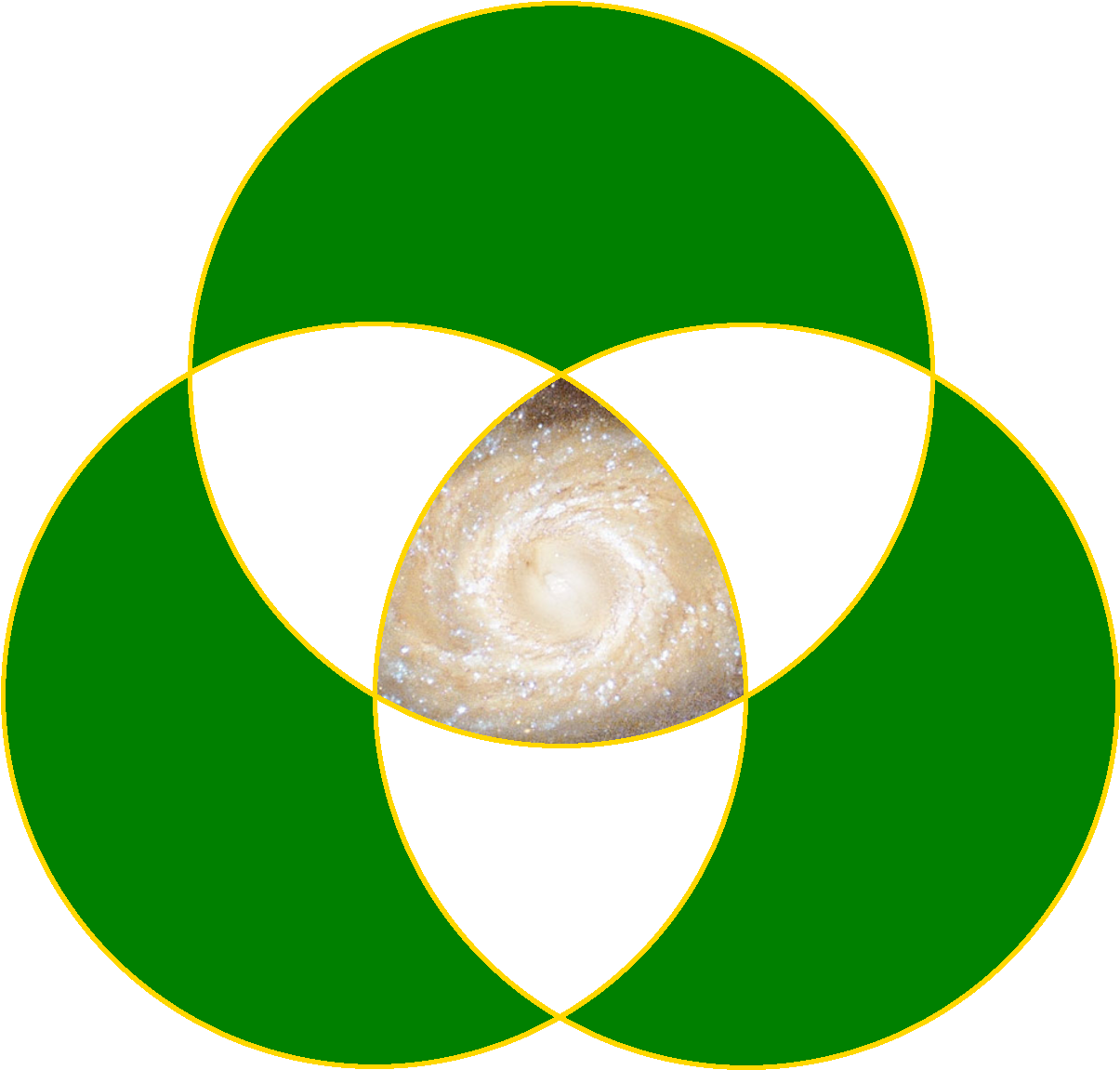 Triquetra Green Galaxy - Triquetra And Three Circles (1230x1176)