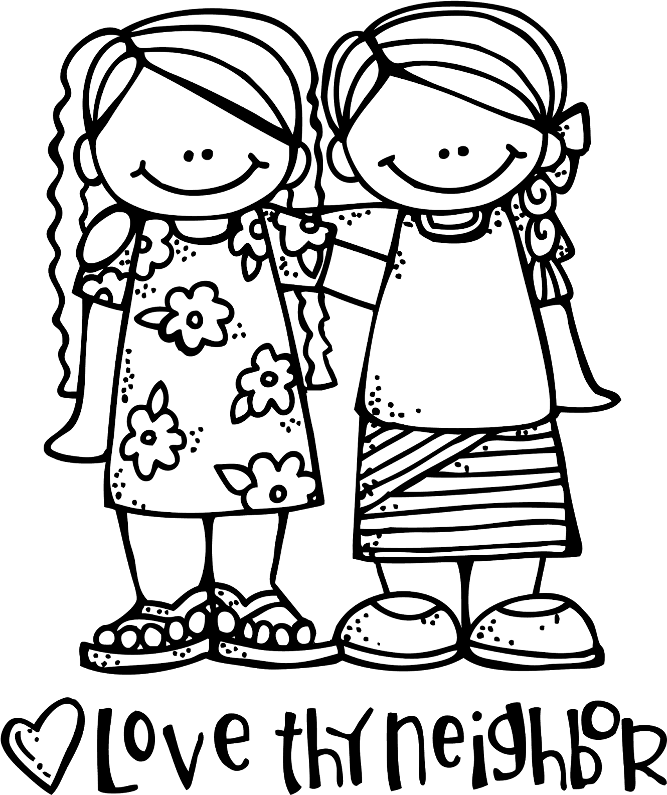 Way Fun Clipart For Church Tons - Love Thy Neighbor Coloring Page (1335x1600)