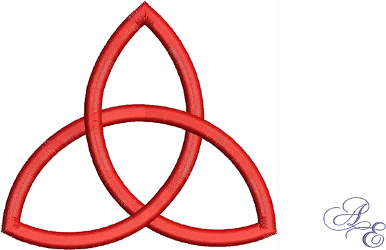 An Interwoven Triquetra - Faith Love Laughter Embroidery Design (722x361)