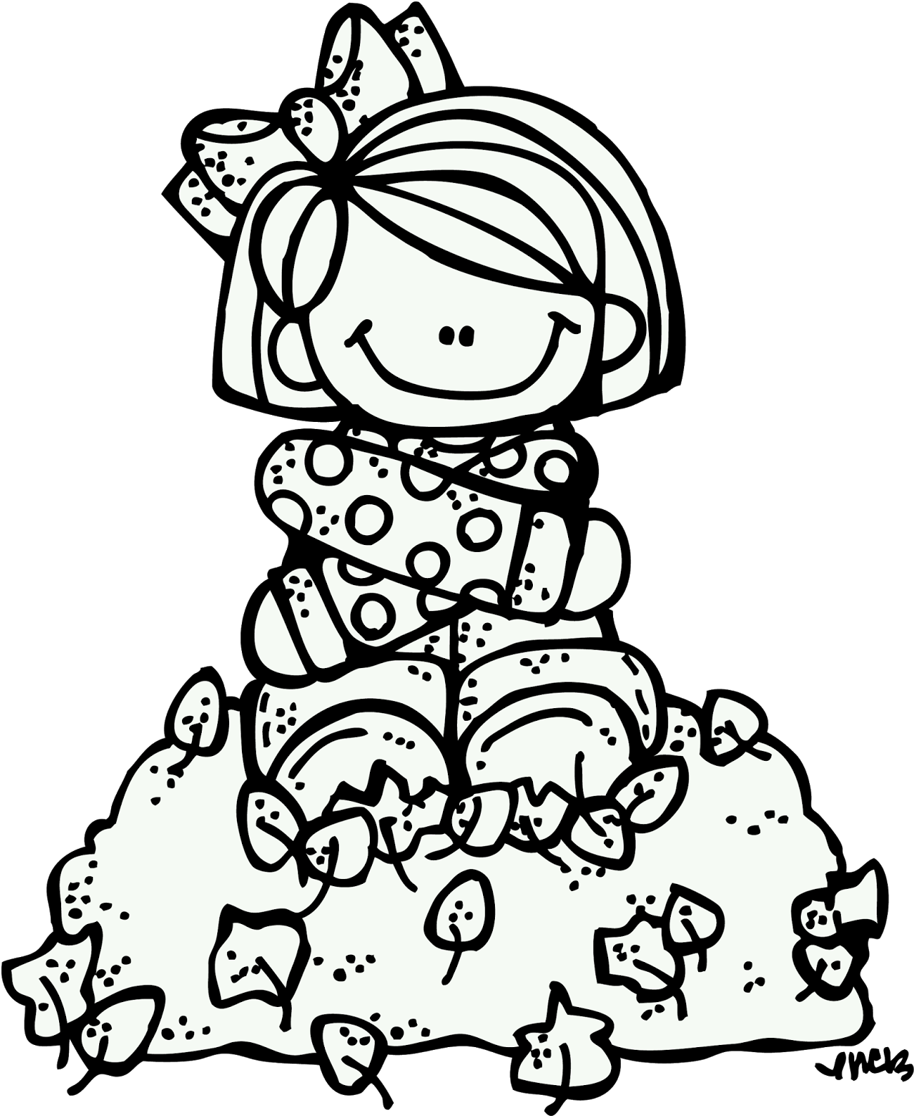 Happy Fall My Friends - Melonheadz Fall Clipart Black And White (1306x1600)