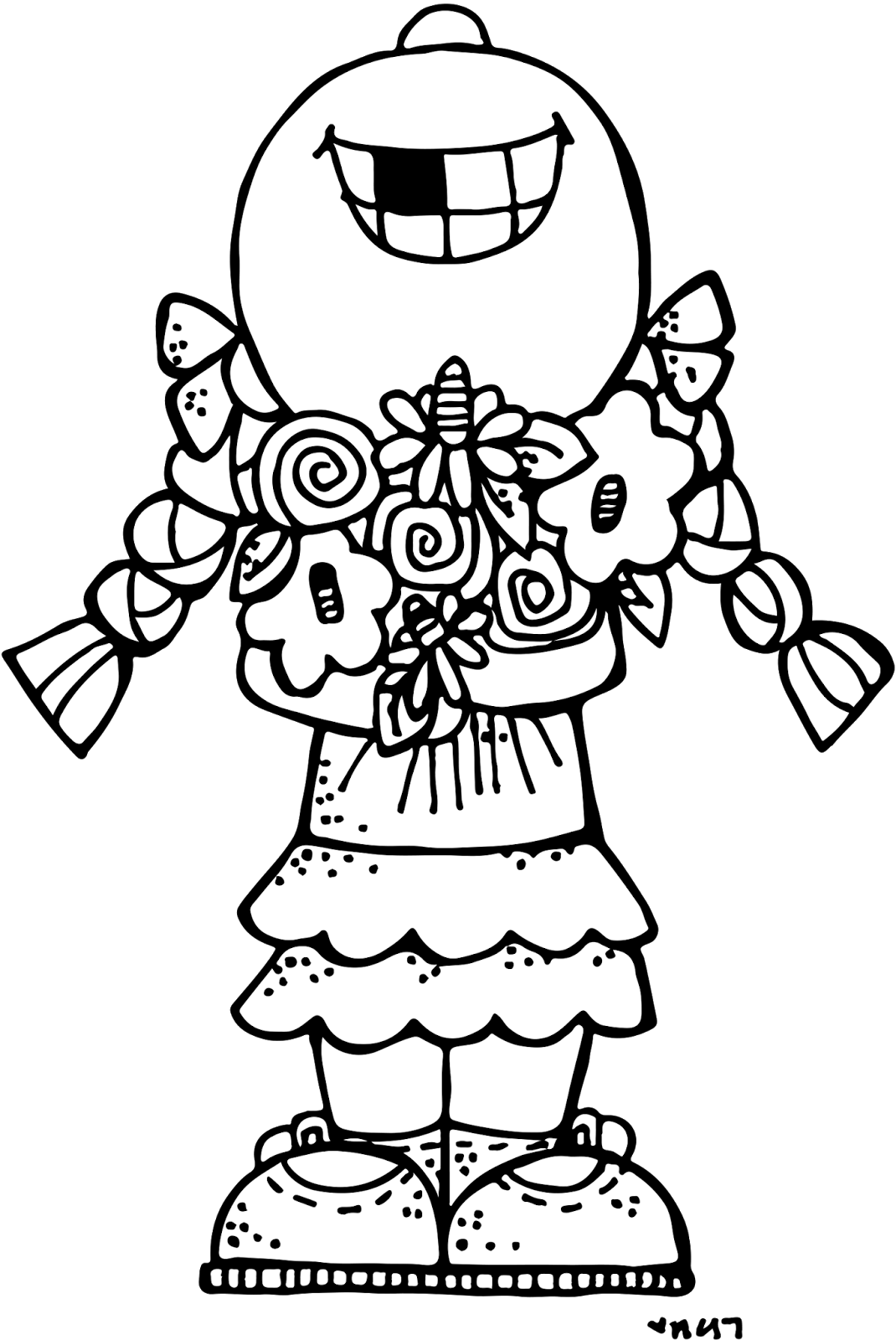 Really Cute Coloring Pages Many Interesting Cliparts - Melonheadz Clipart Black And White (1070x1600)