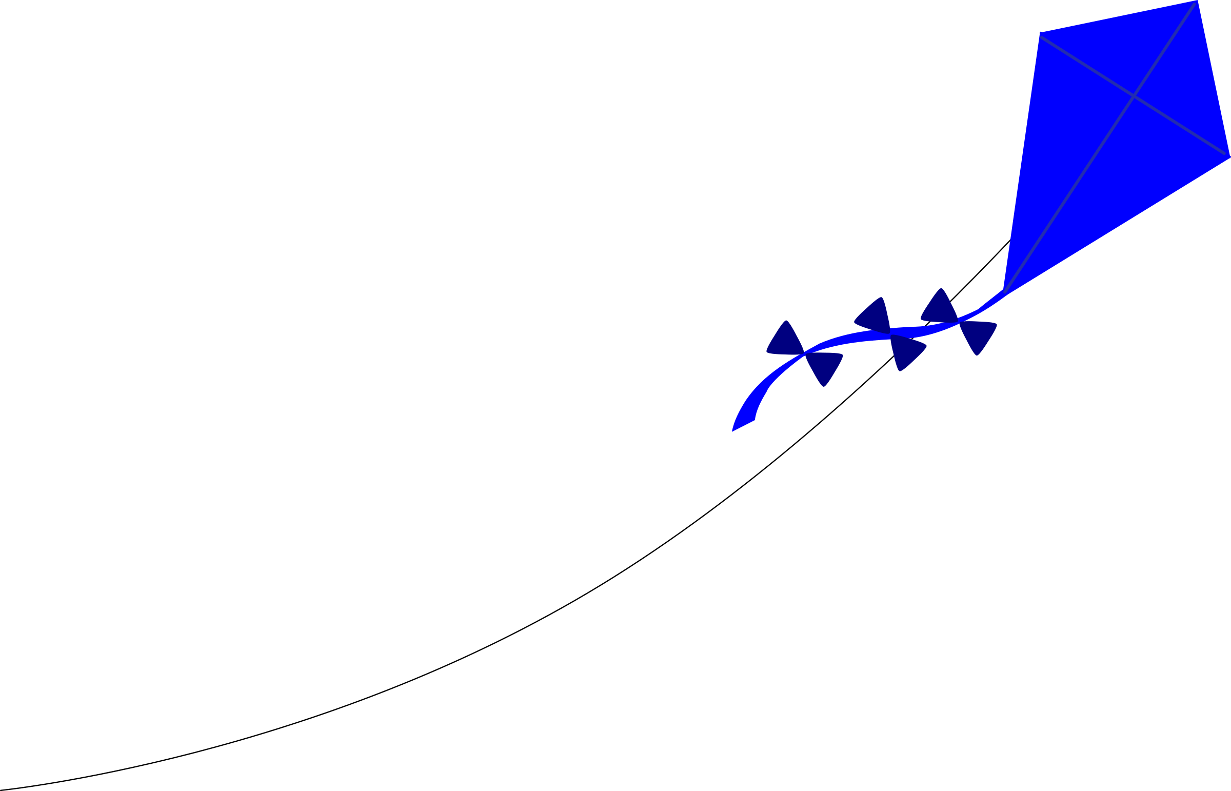 This Free Icons Png Design Of Blue Kite - Kite Clip Art (2400x1542)