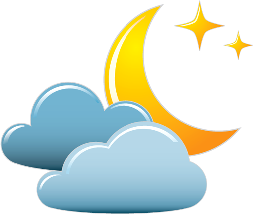 Night Clipart Partly Cloudy - Weather (512x512)