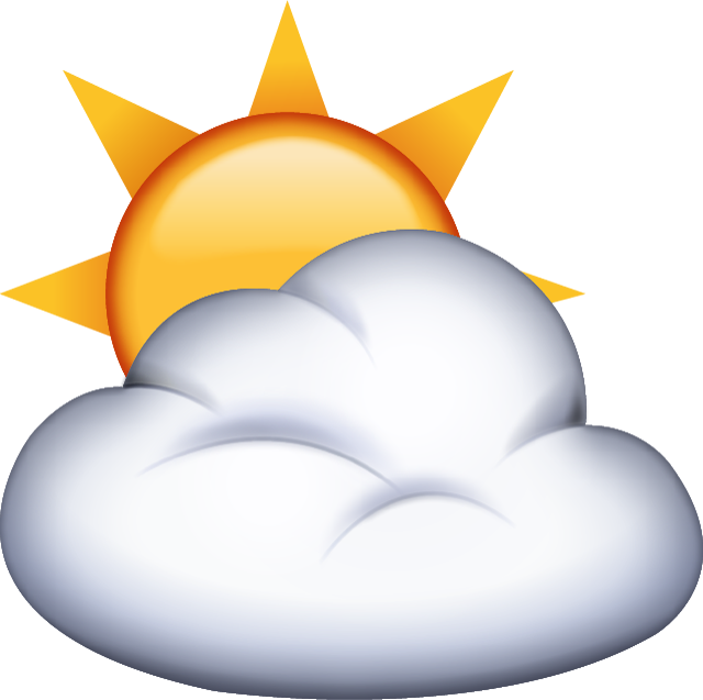 Emoji Icons Sun - Sun Behind Cloud Emoji (640x637)
