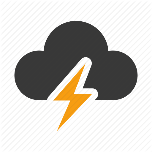 Thunder Clipart Cloudy - Thunder Weather Icon (512x512)
