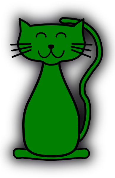 Green Cat Clip Art At Clker Com Vector Clip Art Online - Kitten Clip Art (420x598)