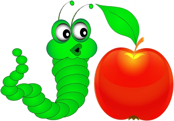 Royalty-free Drawing Illustration - Cartoon Caterpillar Eat Tomato (600x424)