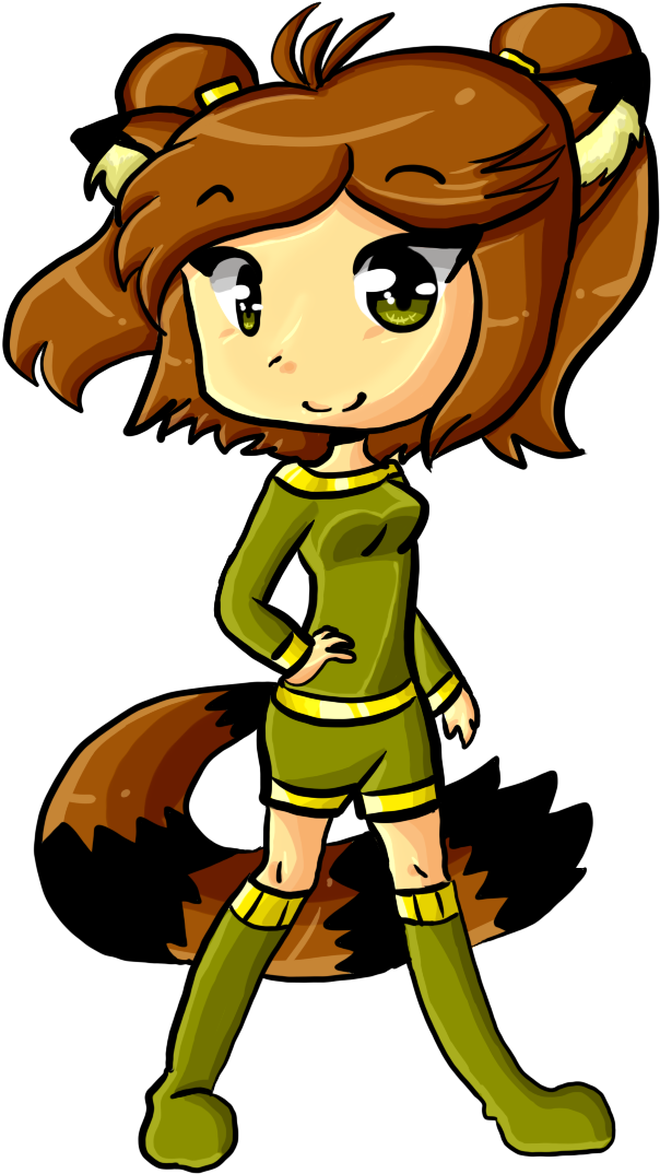 Chibi Wendy Raccoon By Rumay-chian On Clipart Library - Cartoon (670x1100)