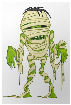 Vector Illustration Of Scary Halloween Mummy With Bandage - Illustration (400x400)