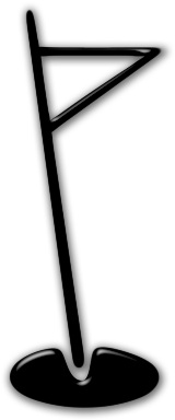 047459 Rounded Glossy Black Icon Sports Hobbies Marker - Triangle (420x420)