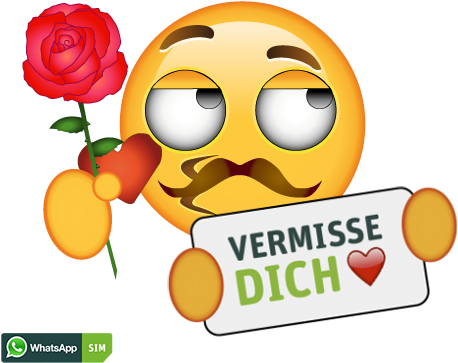 Love Emoji Mit Kussmund Und Blick Oben - Smiley Ich Vermisse Dich (500x500)