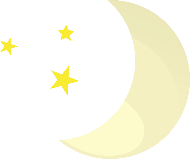 Moon, Stars, Night, Clear, Weather, Weather Forecast - Moon And Stars Cartoon (640x537)