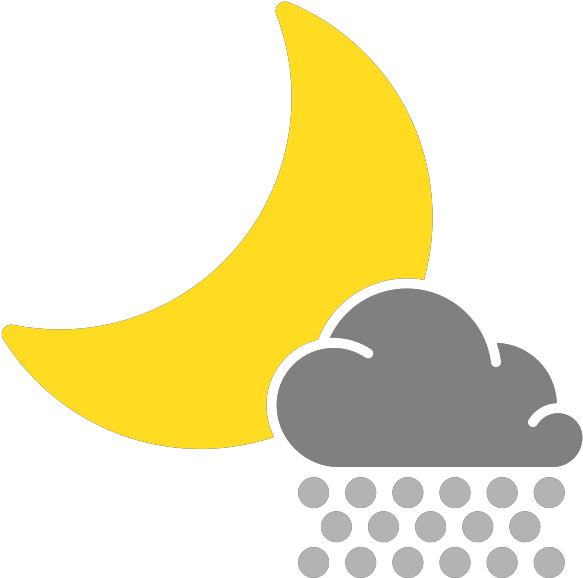 Simple Weather Icons Scattered Snow Night - Crescent (600x600)