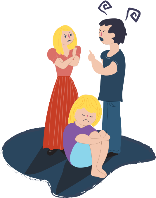 Parents Yelling In Front Of Sad Girl - Screaming (1000x692)