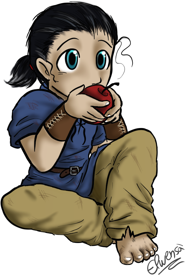 Elwensa 46 10 The Kid With The Apple - Cartoon (984x1280)