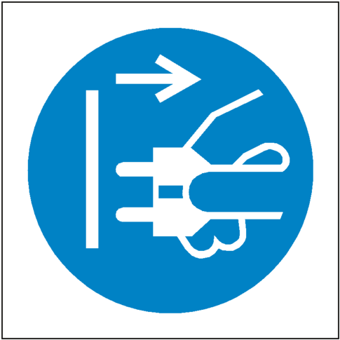 Disconnect Plug Symbol Label - Debrancher La Prise (600x600)
