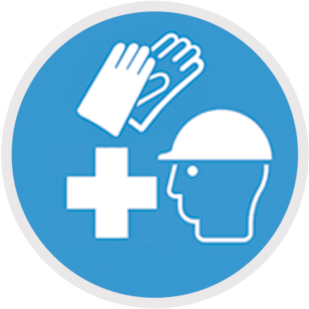 Health And Safety Icons Clipart - Head Protection Must Be Worn (441x445)
