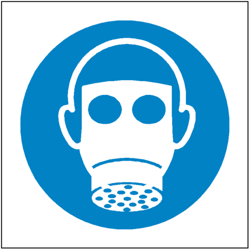 Wear Respiratory Protection Symbol Label - Respirator Sign (600x600)