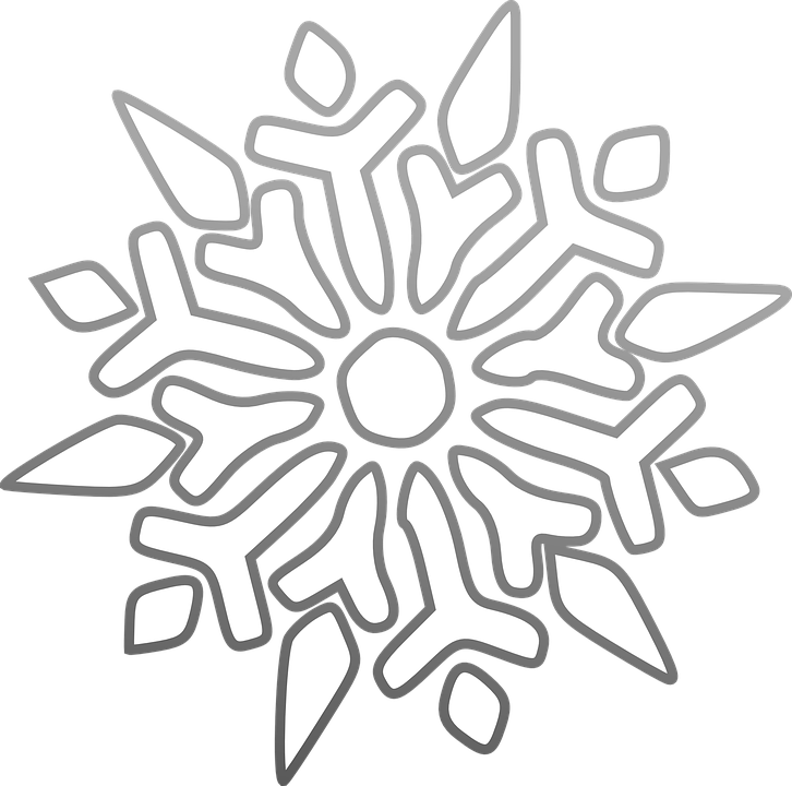 Black And White Snowflake Clipart - Snowflake Clipart Black Background (726x720)