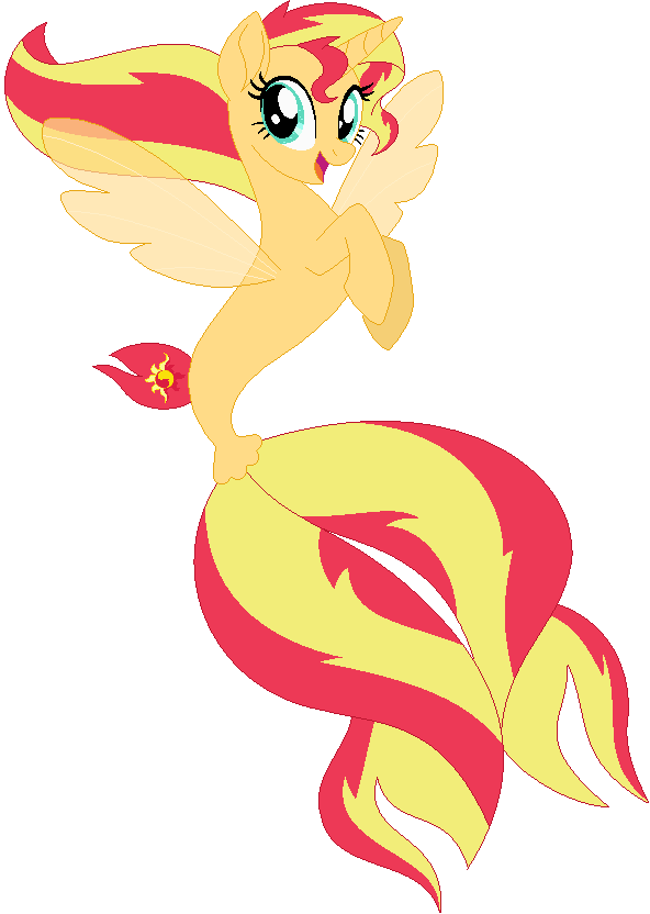 Alicorn, Alicornified, Artist - Mlp Sea Pony Sunset Shimmer (592x832)
