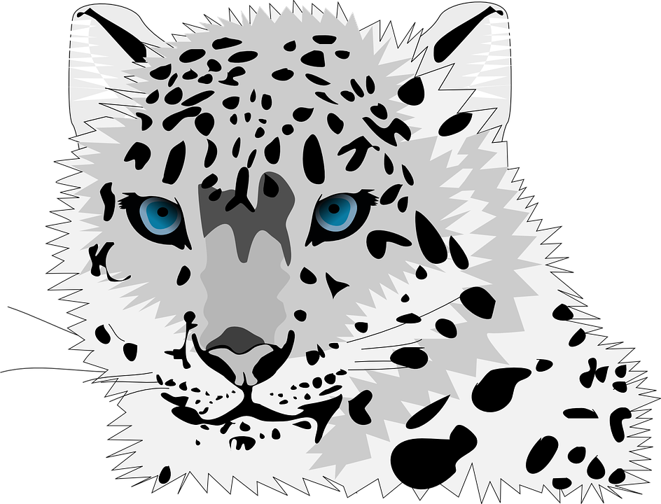 Animated Snowflakes Clipart 9, - Snow Leopard Throw Blanket (944x720)