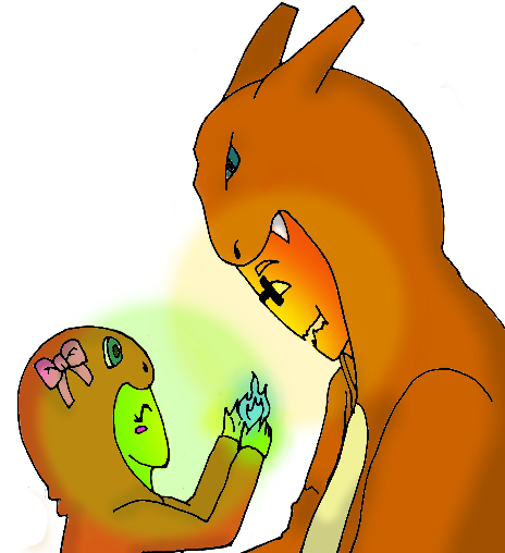 Grillby And His Daughter By Misterkitsune - Cartoon (515x527)