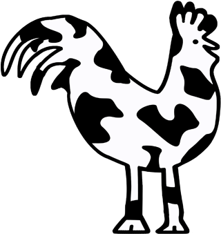 Cow And Rooster - Rooster (500x500)