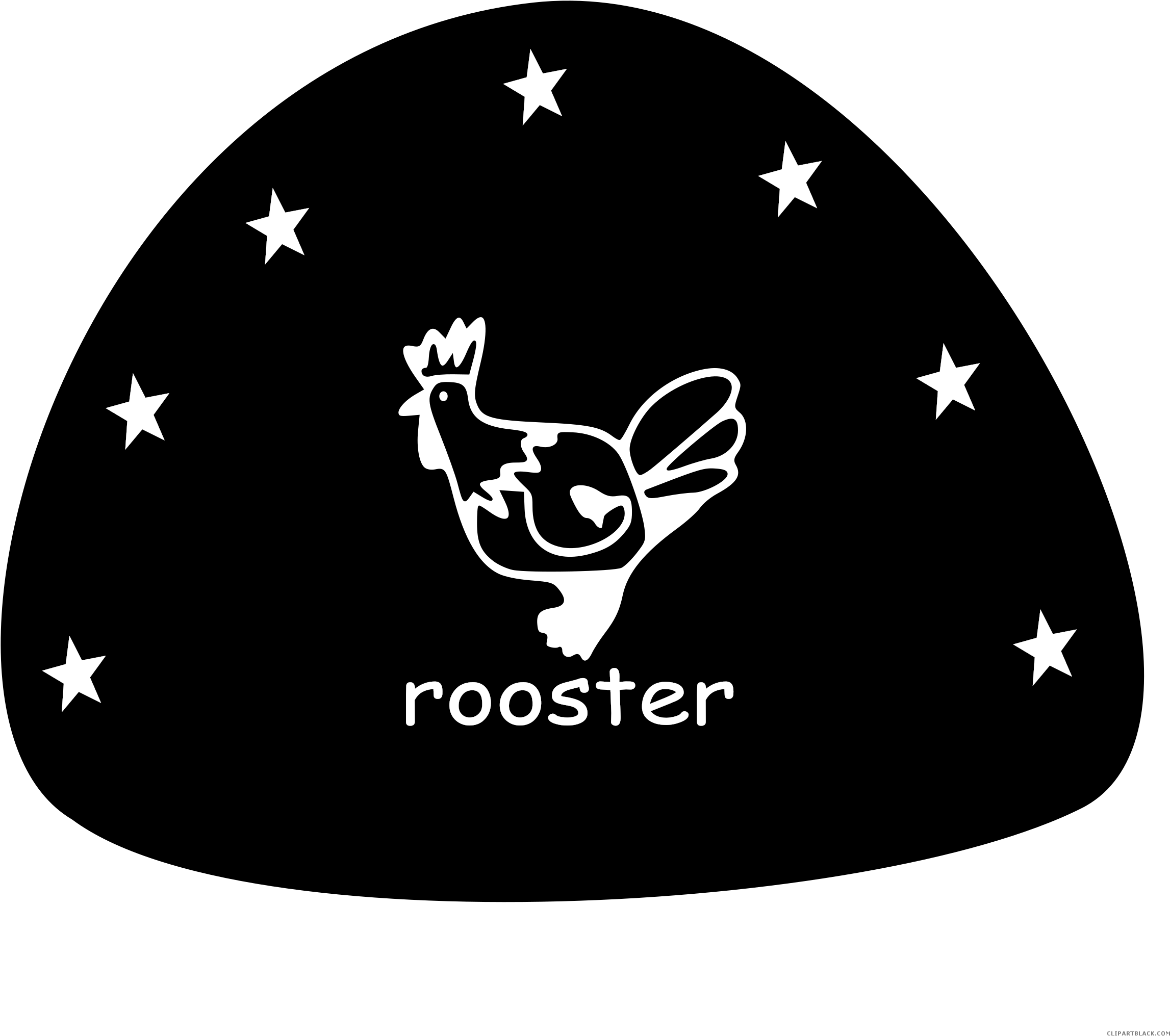 Black And White Rooster Animal Free Black White Clipart - Vector Graphics (2400x2400)