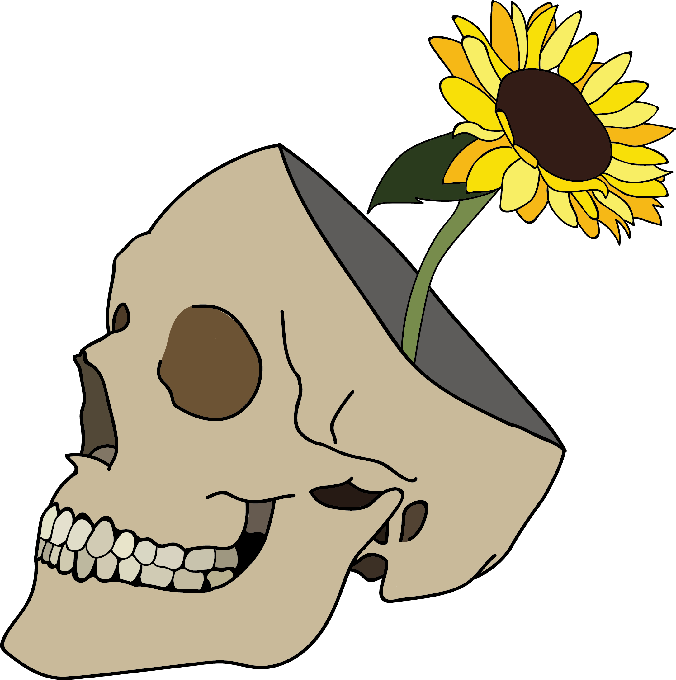 A Little Illustration I Made For My Graphic Design - Skull (2171x2184)