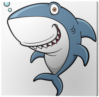 Vector Illustration Of Cartoon Shark Canvas Print • - Shark Dibujo (400x400)