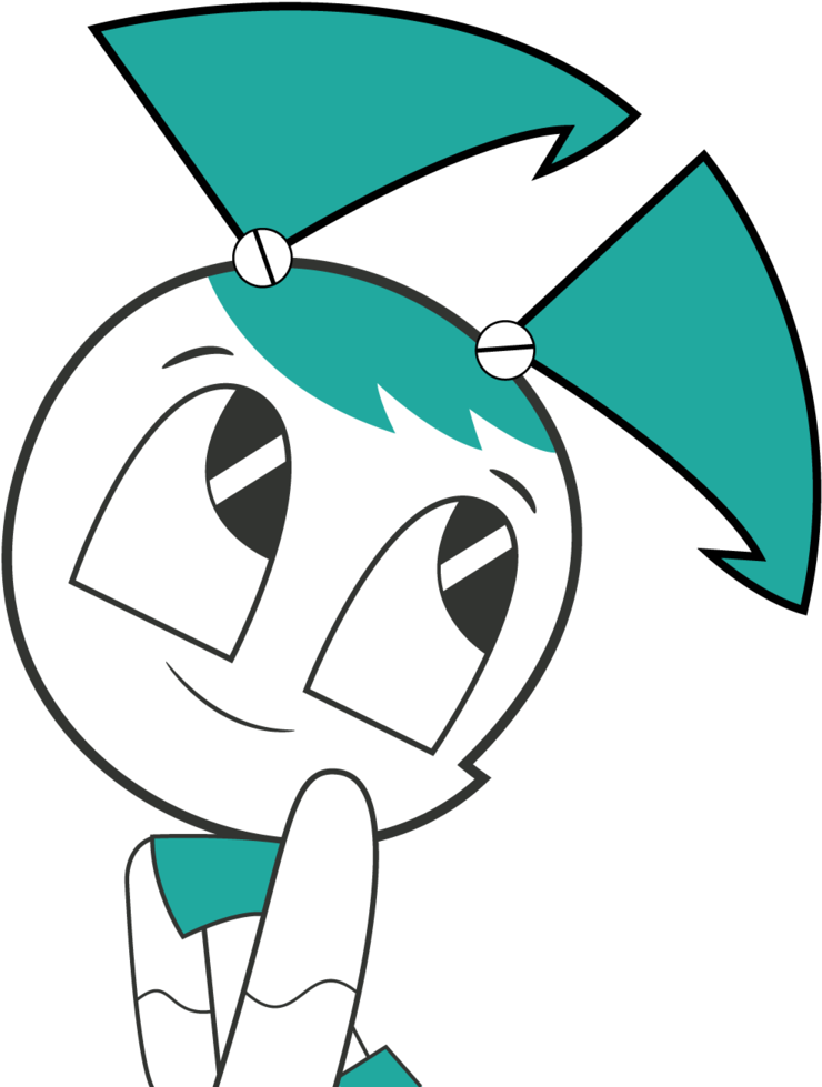 Adorable Jenny - Vector - Blue Robot Girl Cartoon (900x1041)