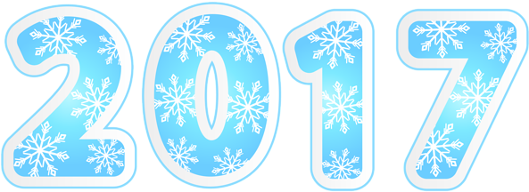 2017 With Snowflakes Png Clipart Image - Clip Art (600x221)
