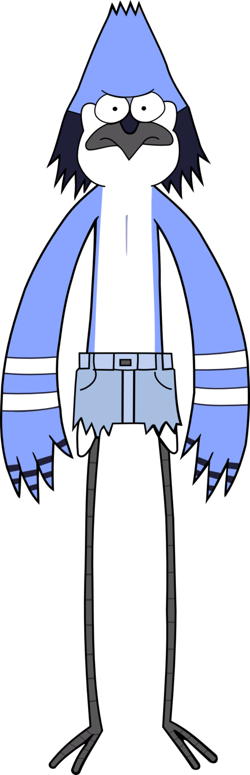 Mordecai Rigby Cartoon Network Photography - Regular Show Mordecai Mullet (500x1550)