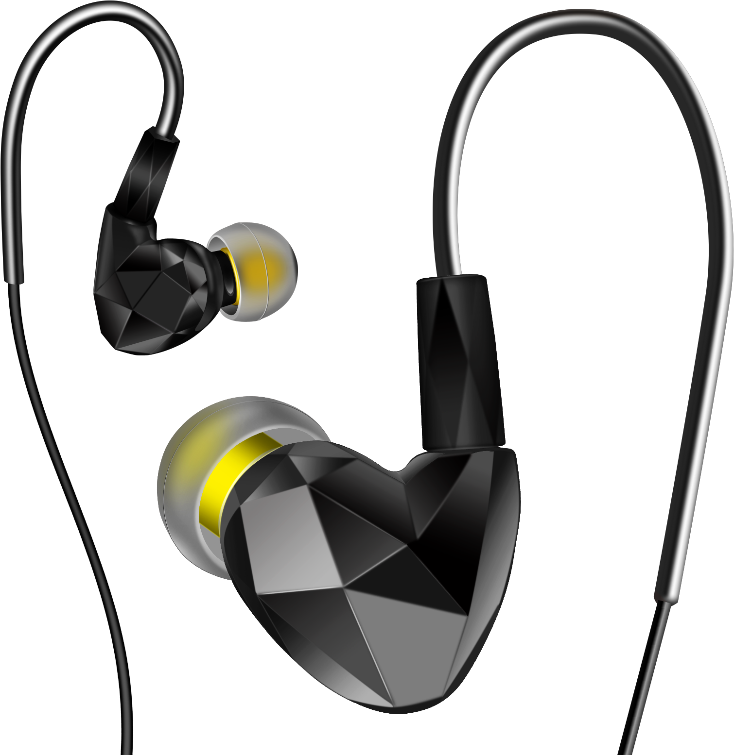 Vots Dq100 In Ear Earphones Double Unit Hifi Headphones - Ear Phones Png (1601x1601)