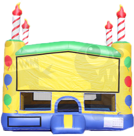 Birthday Cake Bounce House - Car (581x465)
