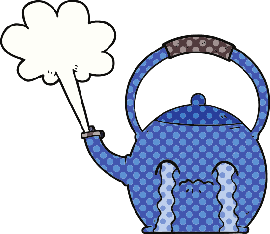 Cartoon Boiling Kettle - Transparent Background Circle Frame (550x477)