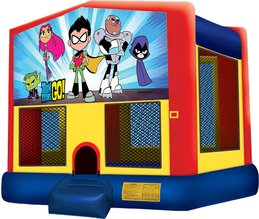 Teen Titans Go Bounce House Rentals In Austin Texas - Pj Mask Bounce House (864x792)