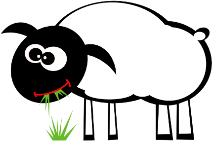 Cartoon Sheep Eating Grass (513x340)