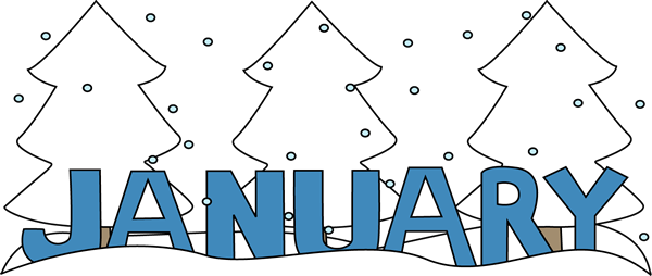 Pin Winter Word Clip Art - January Clipart Png (600x254)