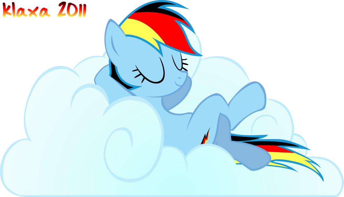 German Rainbow Dash On Cloud By Klaxa - Rainbow Dash Cloud (1181x676)