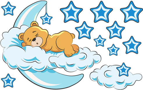 Stickers For Kids - Oso En Una Nube (490x490)