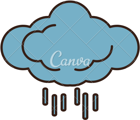 Rain Cloud Icon Simple Style Royalty Free Vector Image - Clouds With Rain Clip Art Ong (550x550)