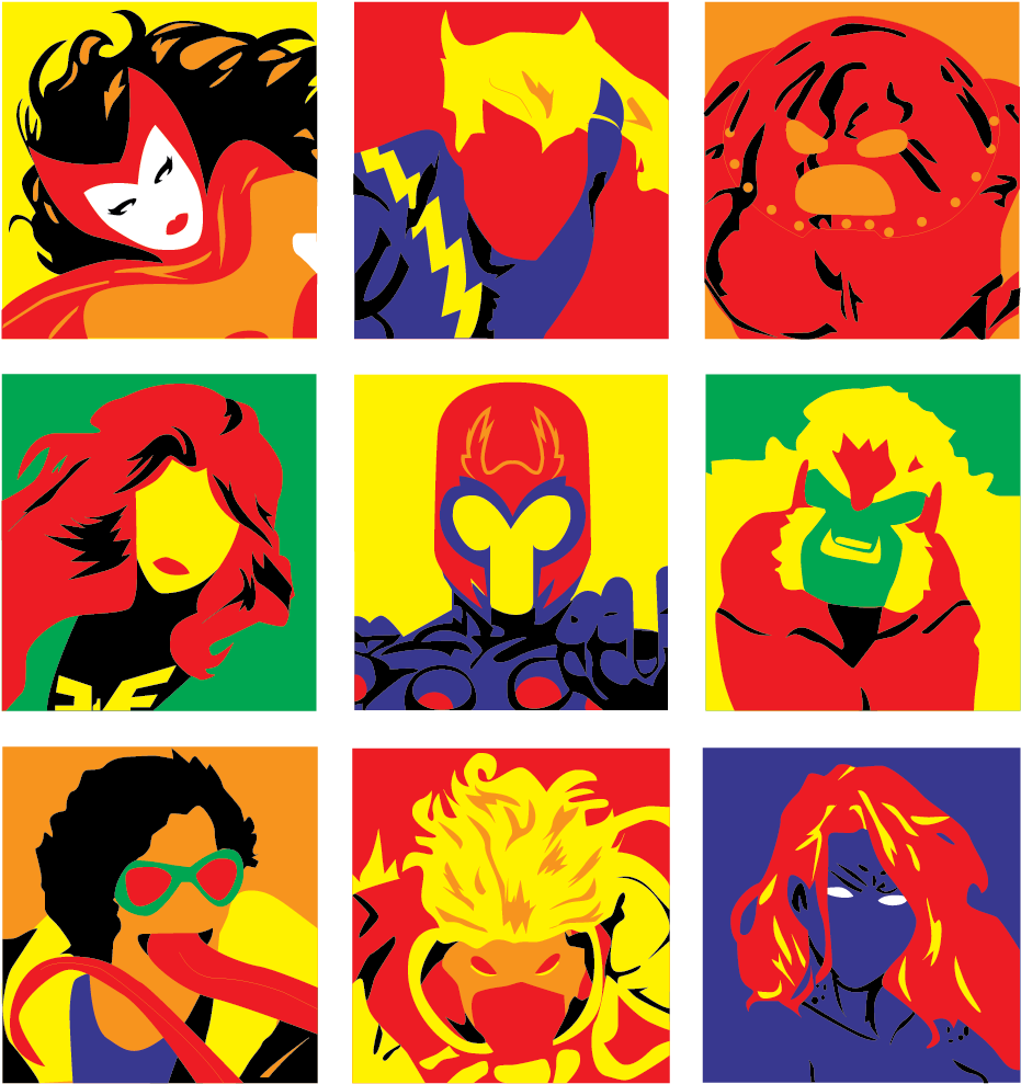 X Men And Brotherhood Vector Art Conversion Services - X Men Vector (1000x1000)