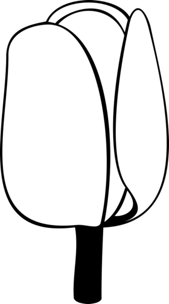 Tulip Outline Rubber Stamp - Tulip Outline Rubber Stamp (334x600)