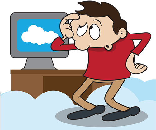 Business To The Cloud - Cartoon (500x428)