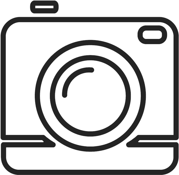 Camera Outline Rubber Stamp - Basic Camera Outline (600x600)