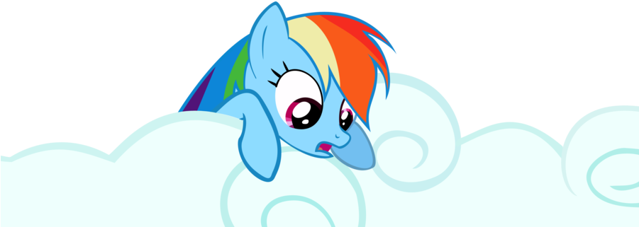 Rainbow Dash On A Cloud By Mr Loco Moto - Cartoon (900x481)