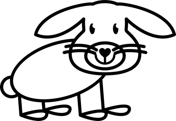 Bunny Outline Rubber Stamp - Rubber Stamp (600x415)