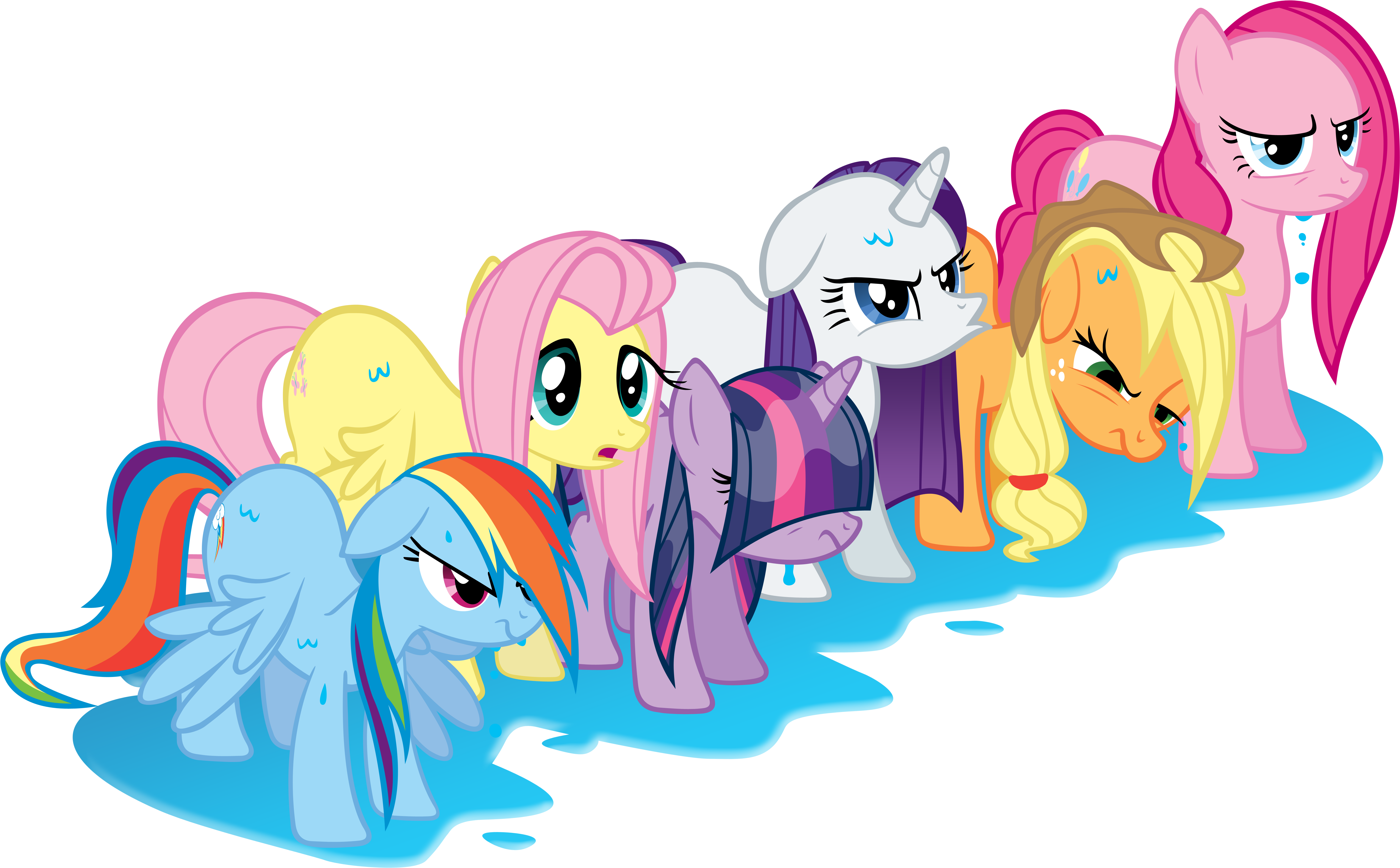 Angry Wet Ponies Are Angry By Tabbyderp - My Little Pony Wet (7363x4339)